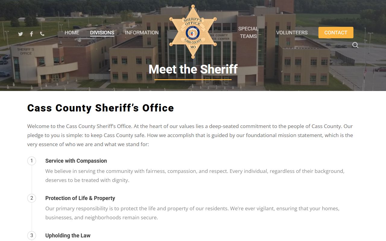 Cass County court records sheriff bio page