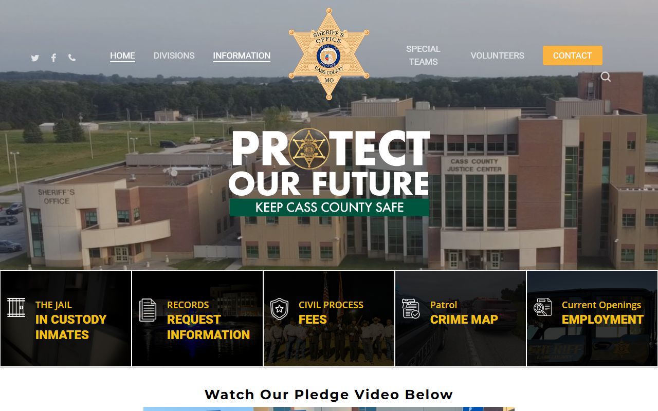 Cass County inmate search sheriff office homepage