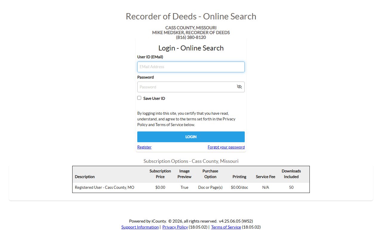 Cass County marriage records iRecord portal